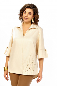 Блуза, брюки Ольга Стиль С-987 золото-коричневый - фото 1