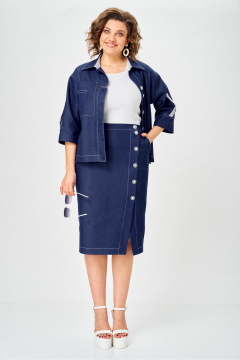 Жакет, юбка Vilena 1152 джинс - фото 1