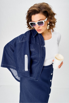 Жакет, юбка Vilena 1152 джинс - фото 5