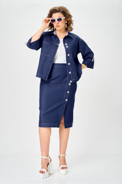 Жакет, юбка Vilena 1152 джинс - фото 2