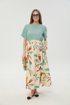 Платье NikVa 1051-1 мята_бохо_мультиколор - фото 1