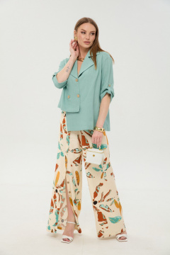Брюки, жакет NikVa 979-8 мята_бохо_мультиколор - фото 3