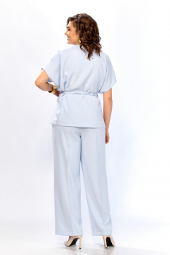 Блуза, брюки Ольга Стиль С-1020 голубой - фото 4