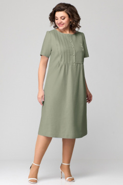 Платье Мишель стиль 1115-2 оливковый - фото 4