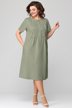 Платье Мишель стиль 1115-2 оливковый - фото 3