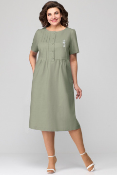 Платье Мишель стиль 1115-2 оливковый - фото 2