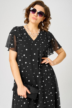 Платье EVA GRANT 7116А черный_горох - фото 4