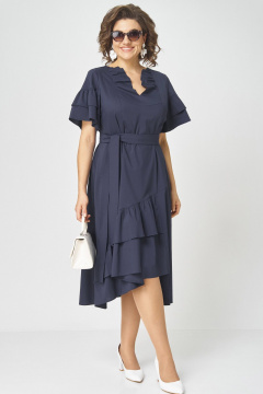 Платье, пояс EVA GRANT 7181Р темно-синий - фото 1