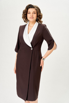 Платье ANASTASIA MAK 1308 корич. - фото 3