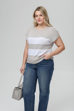 Джемпер Romgil РВ0516-ХМ4 льняной,белый,серебро - фото 4