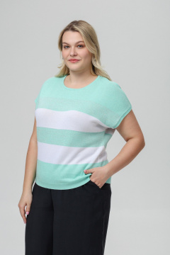 Джемпер Romgil РВ0516-ХМ4 бирюзовый,белый,серебро - фото 1