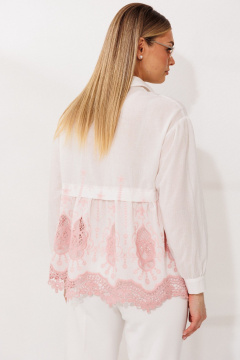 Блуза Мода Юрс 26-2979 молочный_розовый - фото 3