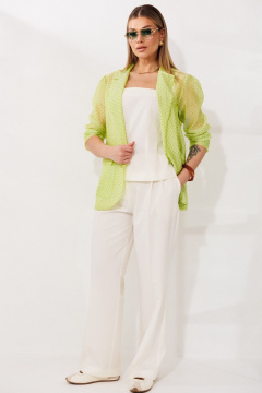 Брюки, жакет, топ Мода Юрс 26-2973 салатовый_молочный - фото 3