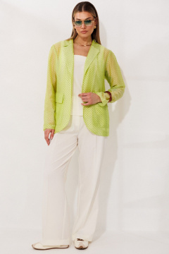 Брюки, жакет, топ Мода Юрс 26-2973 салатовый_молочный - фото 2