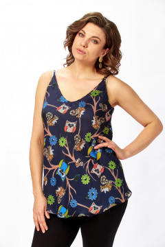Топ Avenue 0346-3 дизайн_совушки_абстракция_синий - фото 1