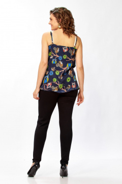 Топ Avenue 0346-3 дизайн_совушки_абстракция_синий - фото 3