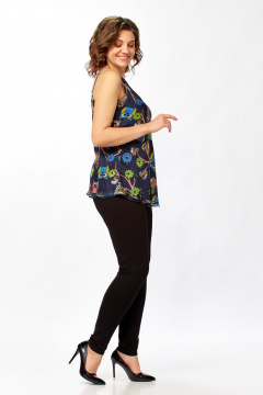 Топ Avenue 0346-3 дизайн_совушки_абстракция_синий - фото 2