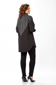 Рубашка Avenue 0353 черный_полоска_черный+белый - фото 5