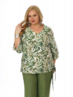 Блуза, брюки Пинск-Стиль 4145 оливковый - фото 2