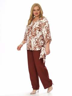 Блуза, брюки Пинск-Стиль 4145 коричневый - фото 4