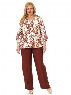 Блуза, брюки Пинск-Стиль 4145 коричневый - фото 1