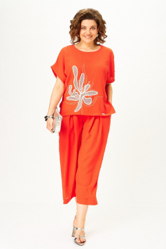 Блуза, брюки Michel chic 1451 красный_коралл - фото 2