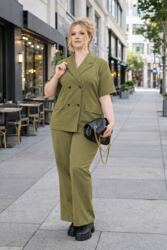 Брюки, жакет Anastasia м-к997 олива - фото 4