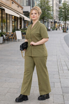 Брюки, жакет Anastasia м-к997 олива - фото 3