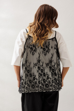 Блуза, футболка Ларс Стиль 1218/1 молочный-черный - фото 4