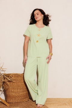 Блуза, брюки Mubliz 323 фисташка - фото 5