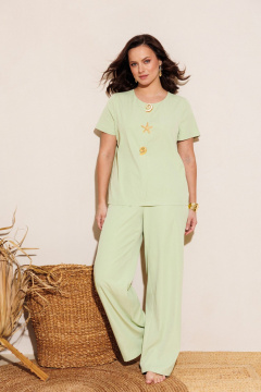 Блуза, брюки Mubliz 323 фисташка - фото 4