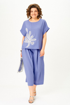 Блуза, брюки Michel chic 1451 пыльно-васильковый - фото 2