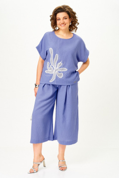 Блуза, брюки Michel chic 1451 пыльно-васильковый - фото 1