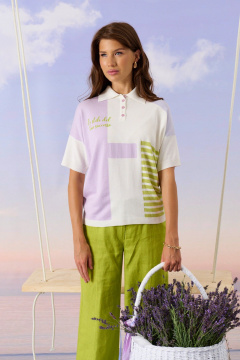 Джемпер Barbara Geratti С4693BG молочный/лаванда - фото 1