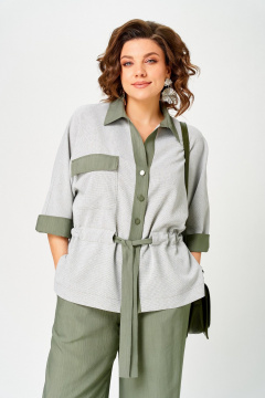 Брюки, жакет Aira Style 24254 зеленый - фото 4