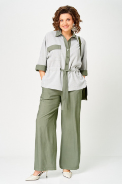 Брюки, жакет Aira Style 24254 зеленый - фото 1