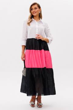 Платье Anastasia м-1241.1 бело-розовый-черный - фото 2