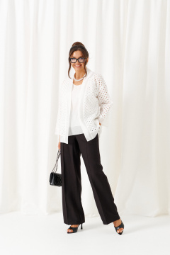 Брюки, жакет, топ Beautiful&Free 6469 бело-черный - фото 2