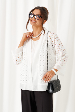 Брюки, жакет, топ Beautiful&Free 6469 бело-черный - фото 3