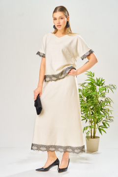 Блуза, юбка AVA fashion М-196 молочный - фото 5