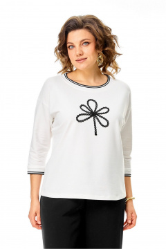 Джемпер Rumoda 2261_дл_молочный-черный - фото 3