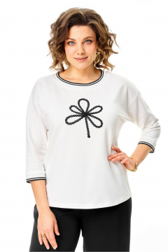 Джемпер Rumoda 2261_дл_молочный-черный - фото 1