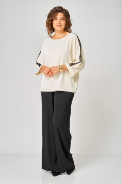 Блуза, брюки Rumoda 2275_дл_молочный-черный - фото 3