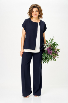 Блуза, брюки Орхидея 1676 синий - фото 4