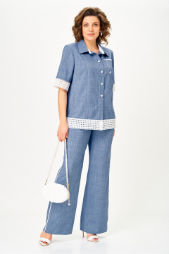 Брюки, жакет Vilena 1156 голубой - фото 1