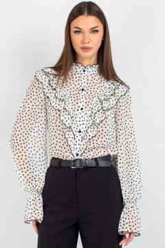 Блуза VIZAVI 744.1 черно-белый_горох - фото 1
