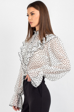 Блуза VIZAVI 744.1 черно-белый_горох - фото 2