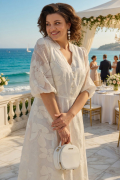 Платье Liliana 1537 экрю - фото 4