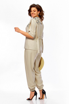 Брюки, жилет Ольга Стиль С-1026 бежевый - фото 3