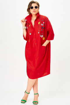 Платье SOVA 11318 красный - фото 2